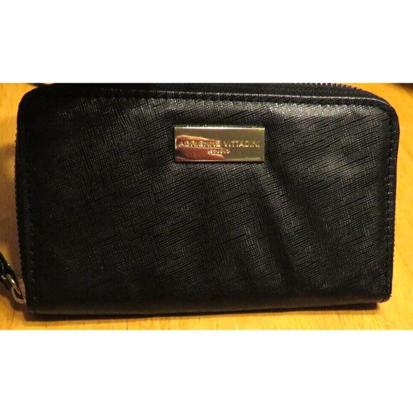 Adrienne Vittadini Black Zip Wallet Wristlet - Picture 4 of 6